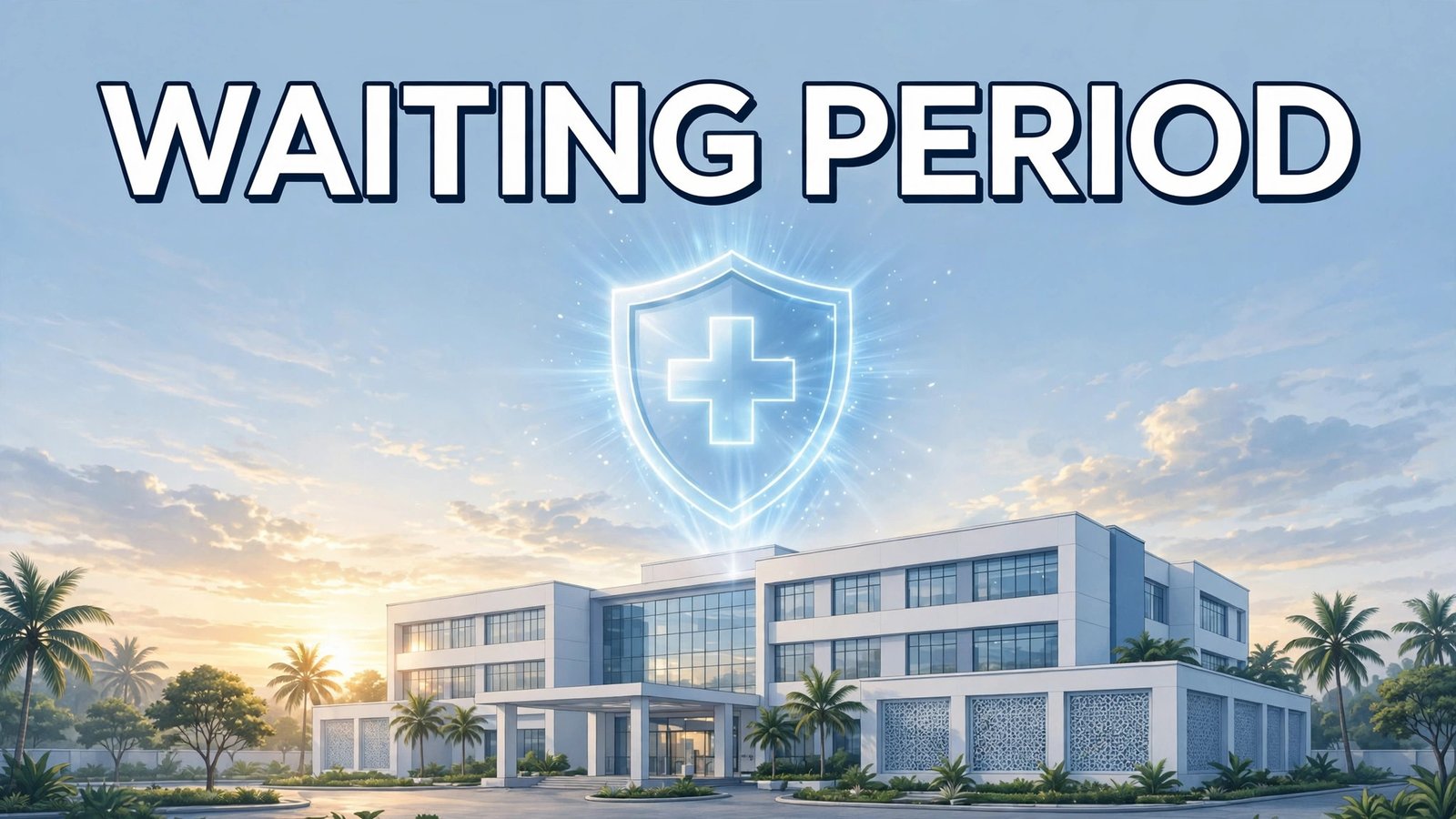 health insurance waiting period — hospital building aur protection shield
