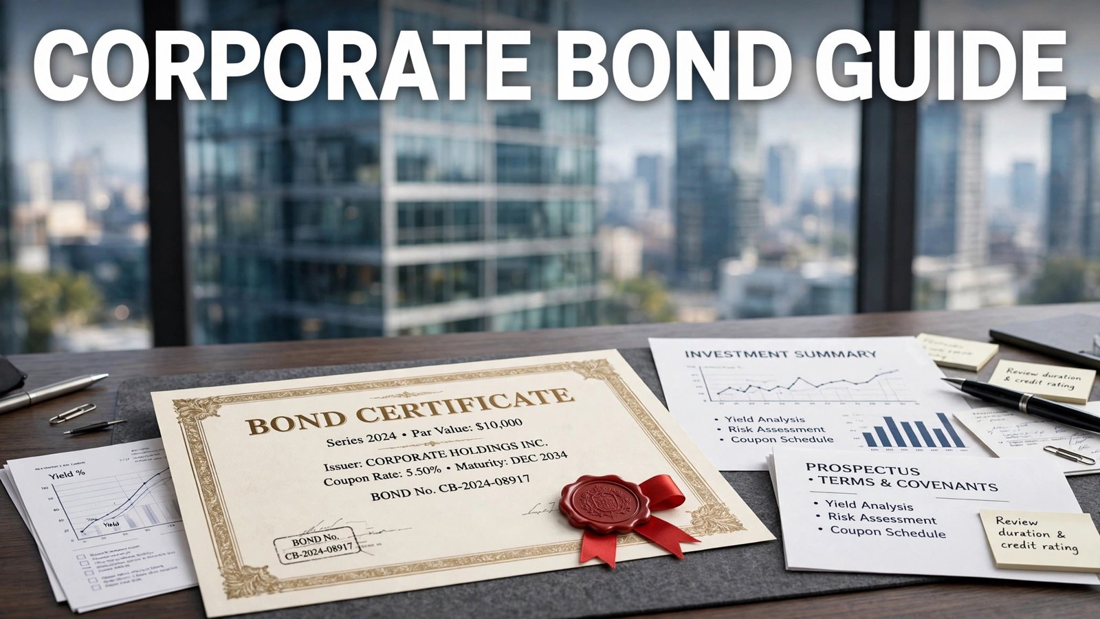 Corporate bond guide — corporate building par bold CORPORATE BOND GUIDE text