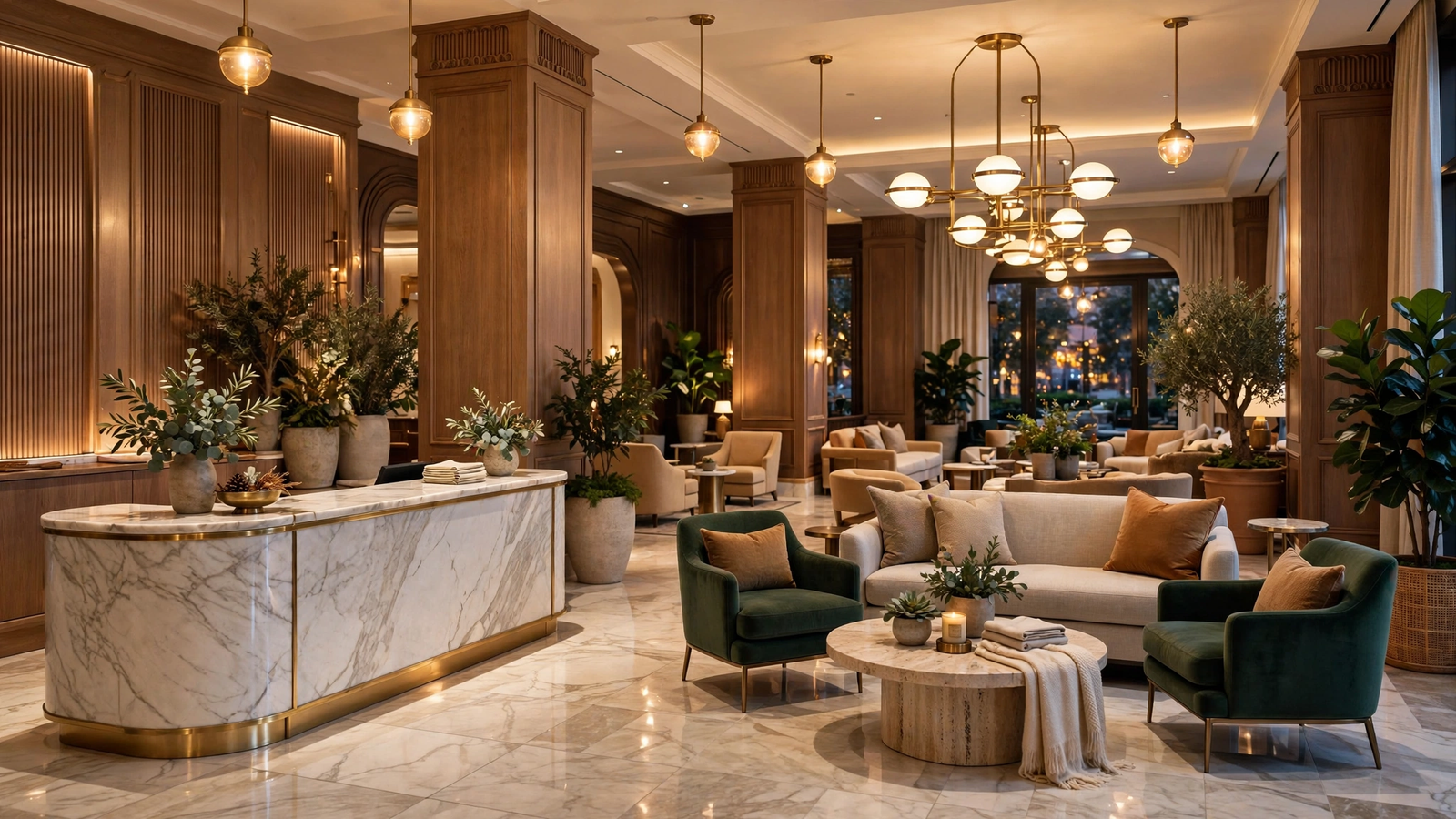 Hotel front desk par professional staff