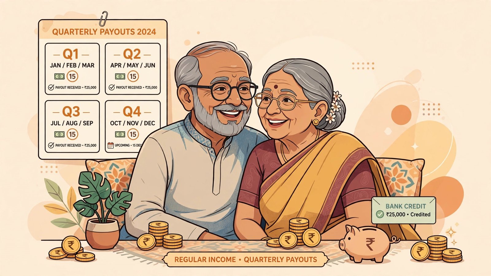 Senior Citizens Savings Scheme — bujurg dampati ko niyamit aay ka illustration