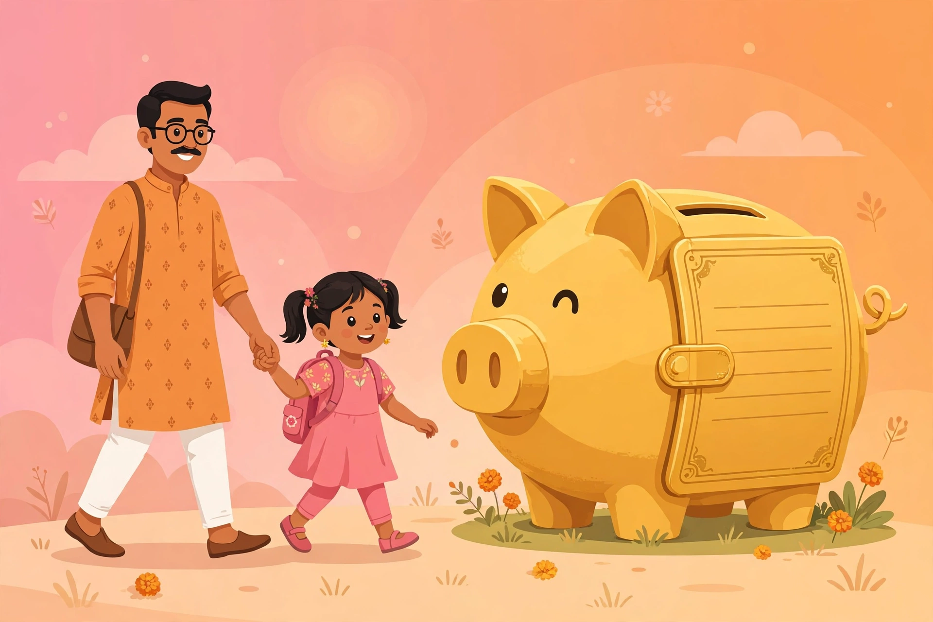 Sukanya Samriddhi Yojana me beti ke liye bachat ka illustration